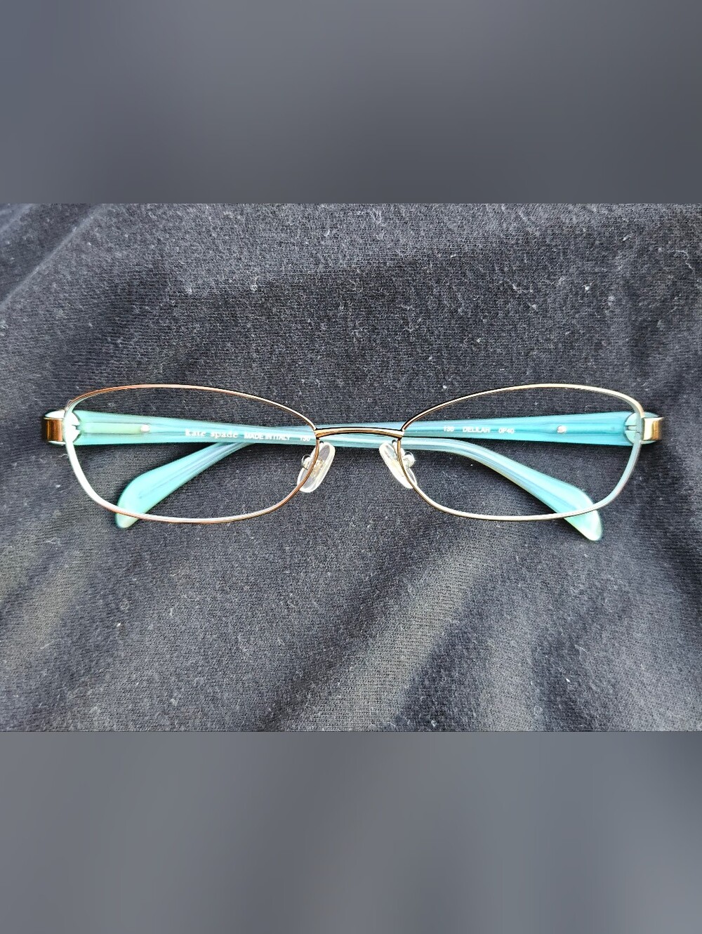​Kate Spade Delilah Eyeglass Frames - Gold/Brown/Aqua] (52-17-13)